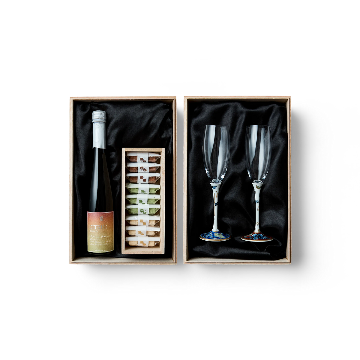 Ishiishi + Citrus Sparkling + Arita Porcelain Champagne Flute Pair