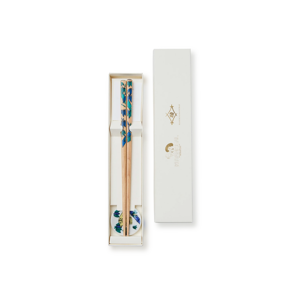 Flower Chopsticks “Bamboo” – with Chopstick Rest and Gift Box