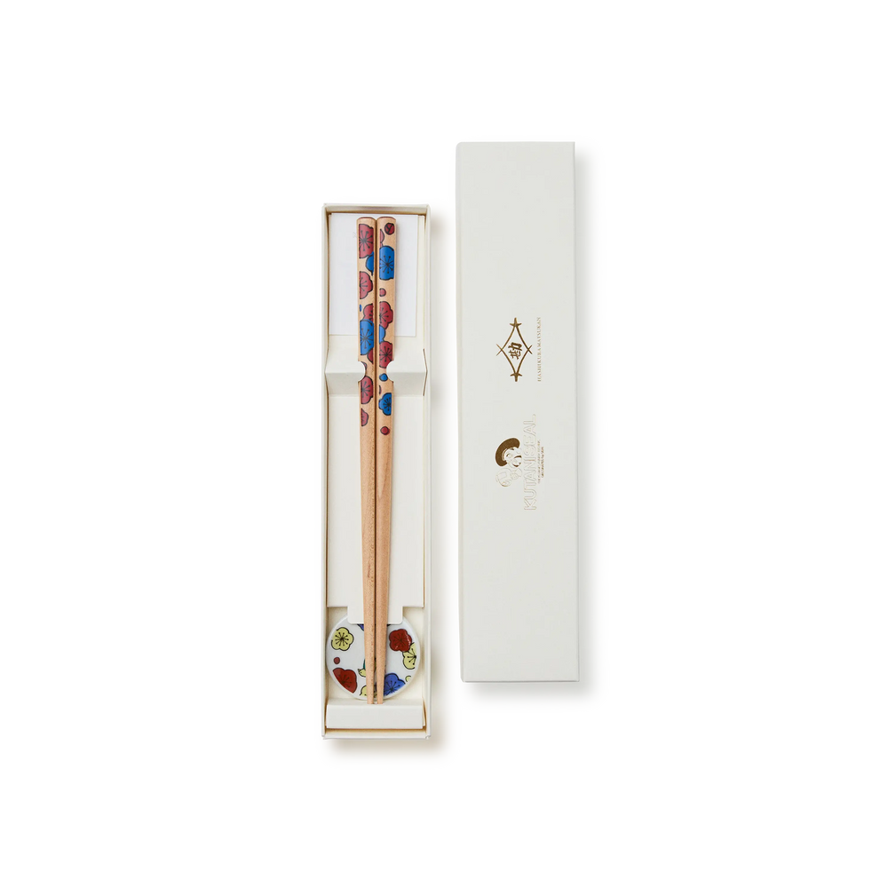Flower Chopsticks “Plum Blossom” – with Chopstick Rest and Gift Box
